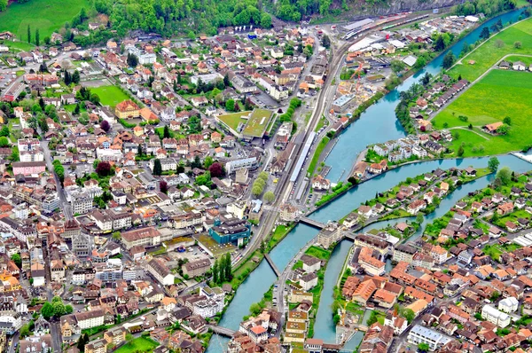 Swiss town top view