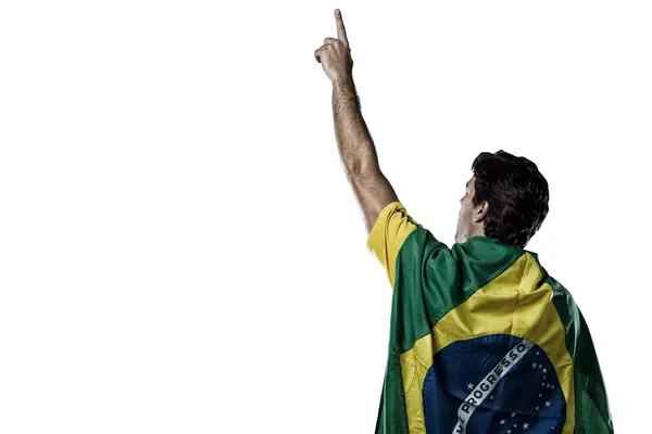 With a Brazilian flag on his back — Stock Photo #27598107