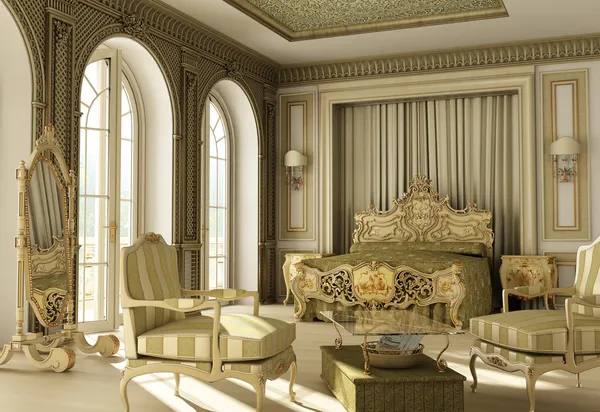 Luxury rococo bedroom