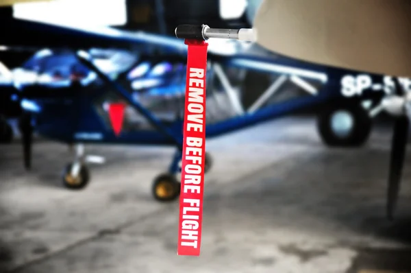 Aviation detail - remove before flight ribbon