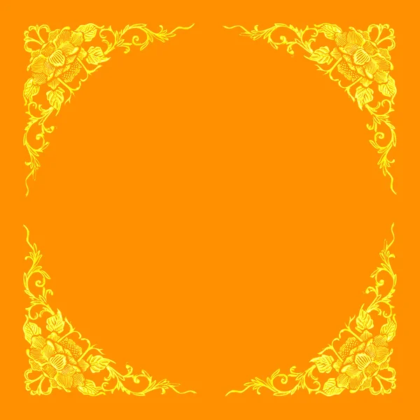 Floral pattern frame-orange