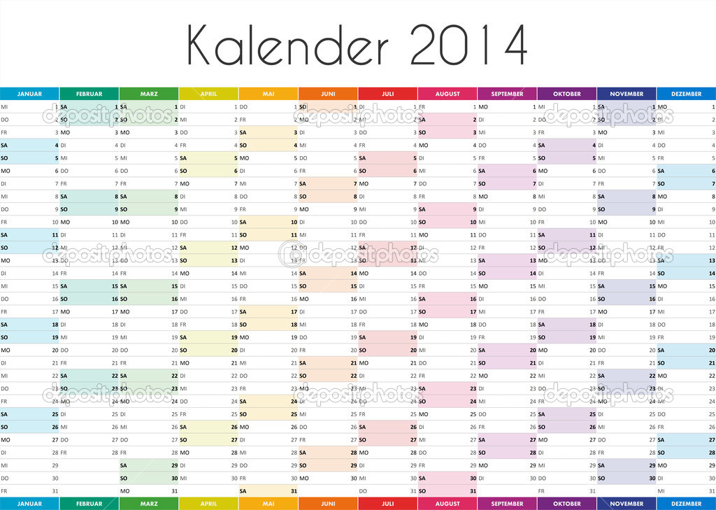 Kalender 2014 DE — Stock Photo © Mathier 31664595