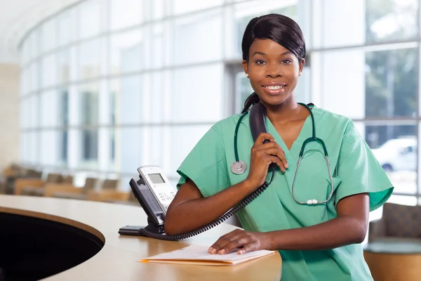 Nurse at work station