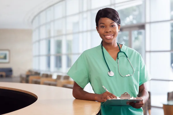 Nurse at work station