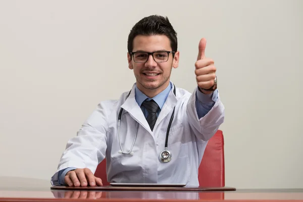 Young Doctor Executive Has The Thumb Up