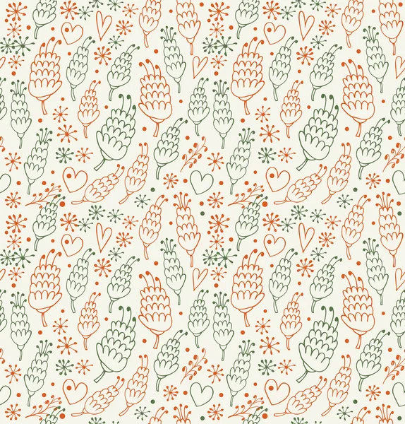 Colorful floral seamless pattern. Contrast fabric texture with decorative trees. Cute background with leafs for curtains, clothes, prints, wallpapers, packages