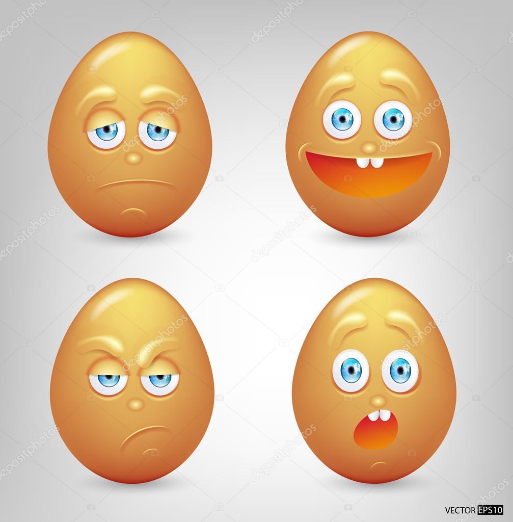 Vector illustration set of eggs emoticons. — Stock Vector © valentinar
