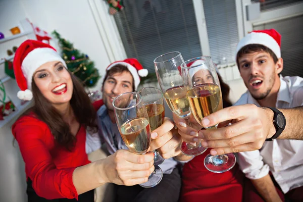 People having toast on new year's eve