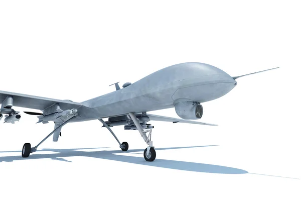 Military combat drone on white ground