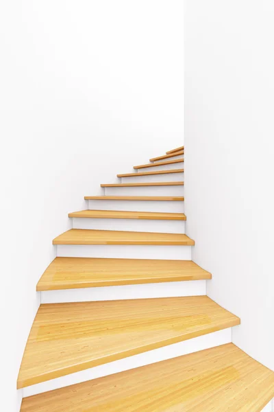 Stairs with bright colored wood