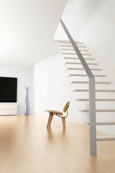 Room with stairs and chair