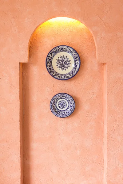 Orange wall decoration in morocco style