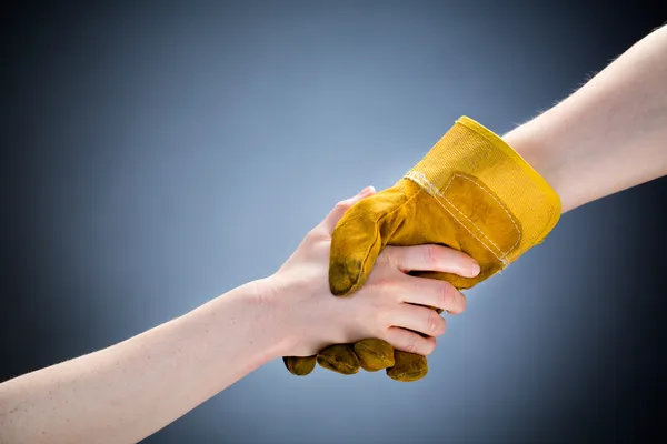 Worker and Customer Handshake