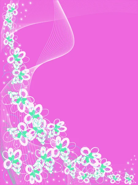 Pink background with white flowers