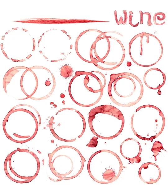 Wine stain circles in red tones with realistic gradient shading