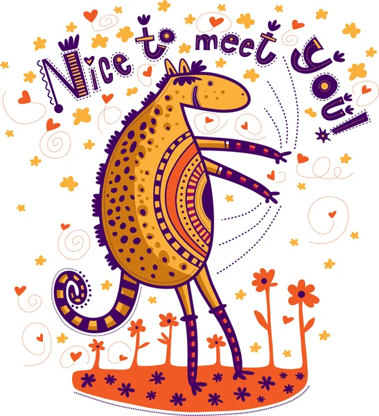 滑稽的不寻常马张开双臂是见到你很高兴 - 图库矢量图像 sbabanin #35001039