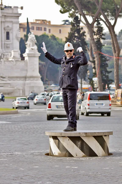 Traffic police officer in Rome, Italy