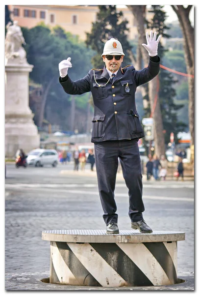 Traffic police officer in Rome, Italy