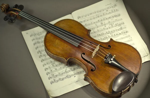 Beautiful violin on a background sheet music. musical instrument. stringed instrument. violin