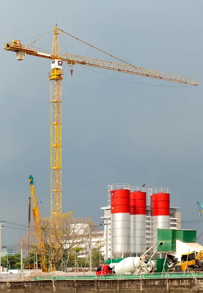 Crane and cement tower equipment