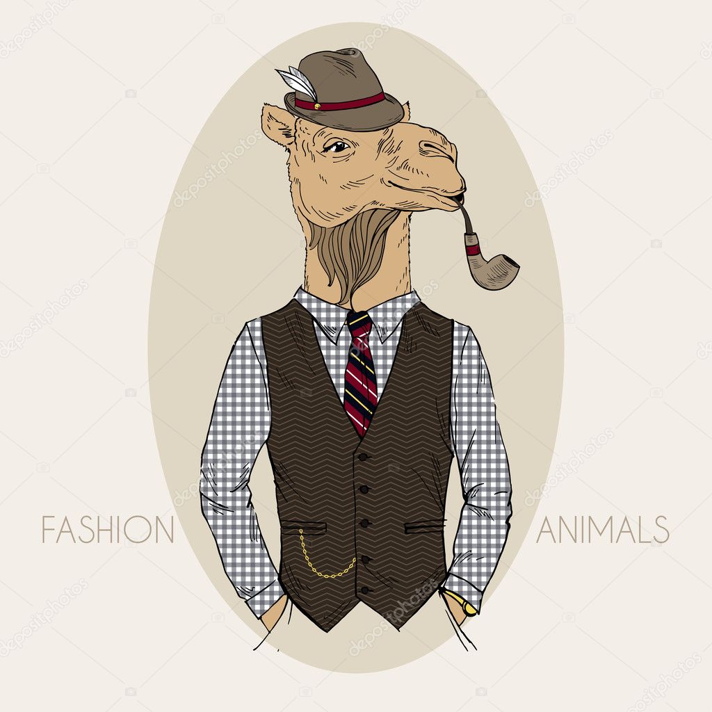Hand getrokken mode illustratie van camel — stockvector © olga ... Mode illustraties