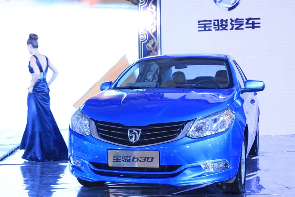 Beautiful car model in a car exhibition, China