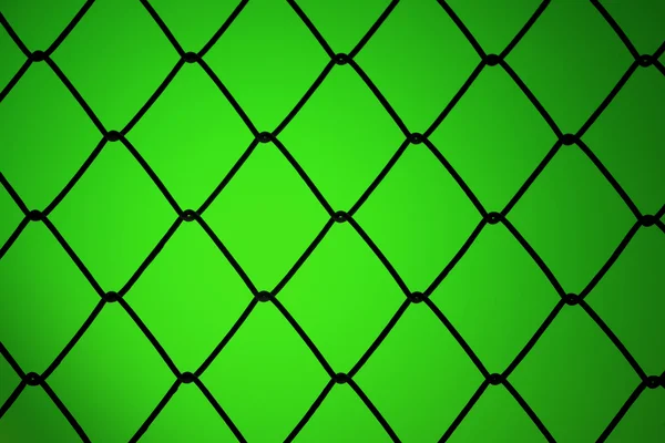 Metallic net with green background