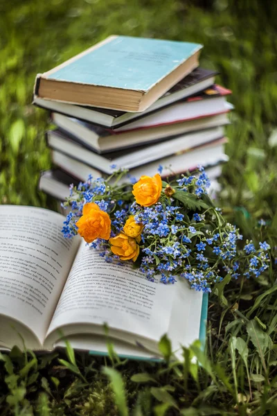 Flowers on books