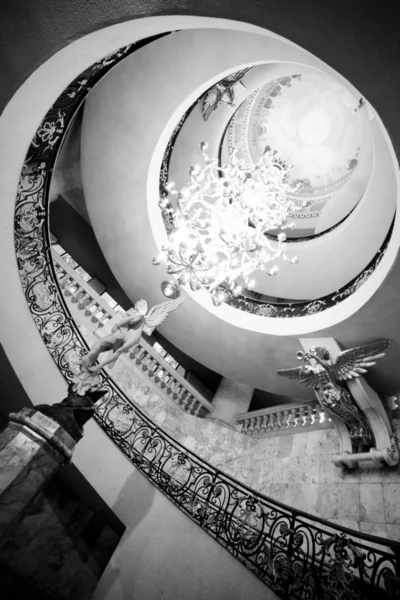 Luxurious Spiral Staircase on black and white