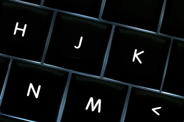 Close up of a backlit keyboard