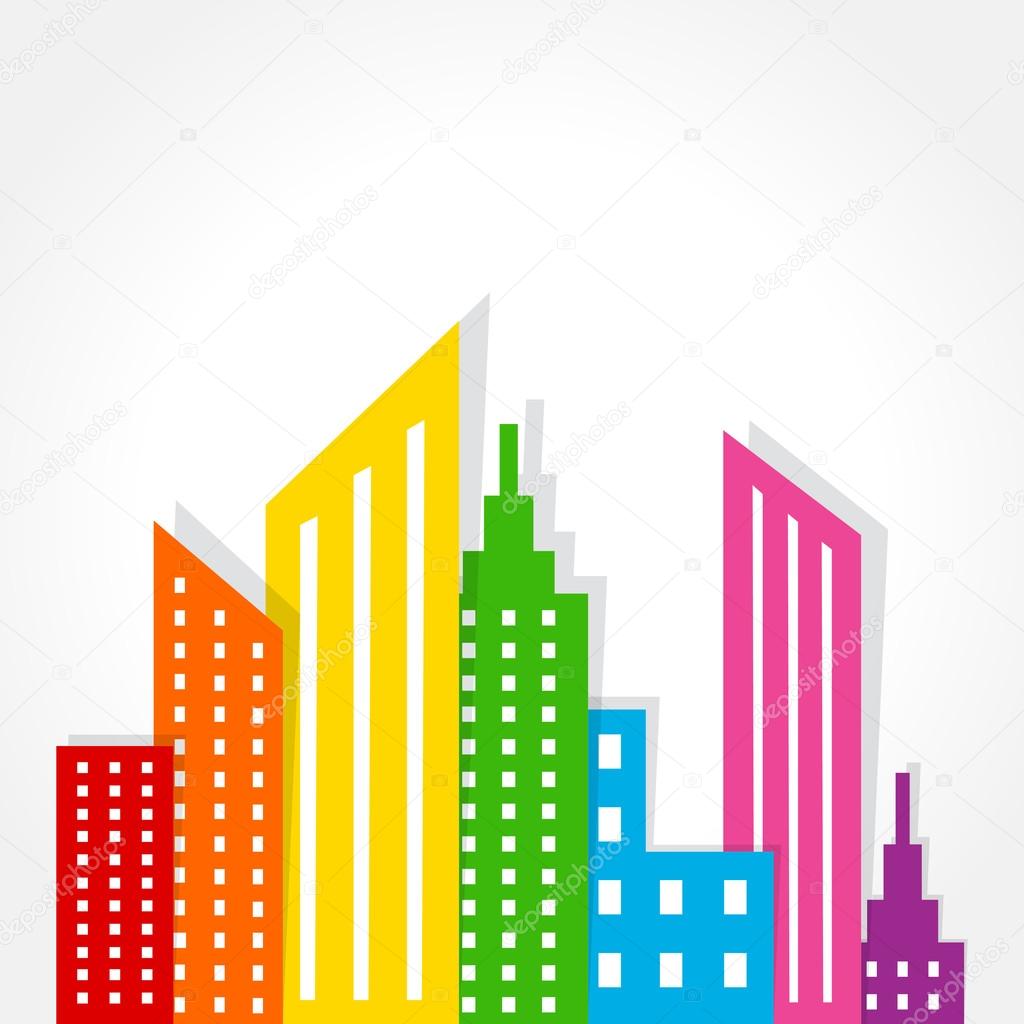 Abstractos coloridos edificios — Vector de stock #32608395 — Depositphotos
