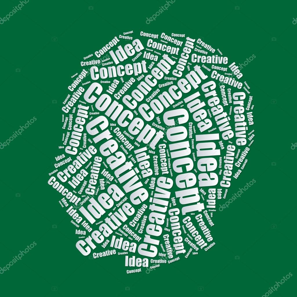Head Idea Word cloud typography text word art vector illustration