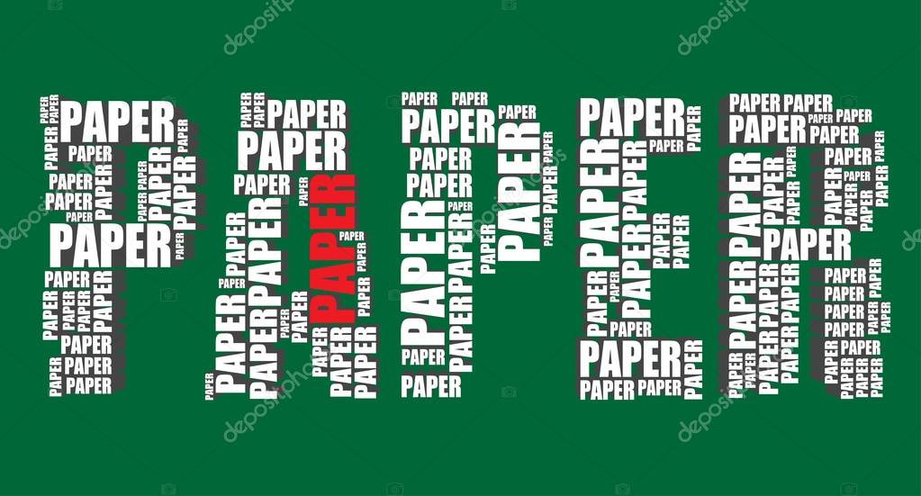 Paper typography 3d text word paper art vector illustration word cloud