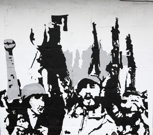 Cuban revolution painted on a wall