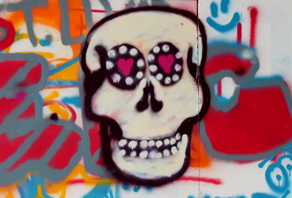 Candy skull Graffiti at skate and bmx park — Stock Photo #29740725