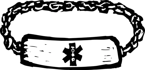 Woodcut Illustration of Medical Alert Bracelet
