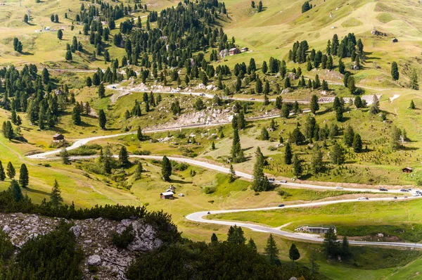Dolomites landscape with mountain road. Italy