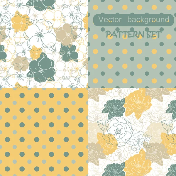 Set of four seamless abstract hand-drawn pattern, waves background. Ideal for printing onto fabric and paper or scrap booking. Eps 10