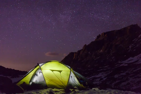 Night camping under the stars Mountains