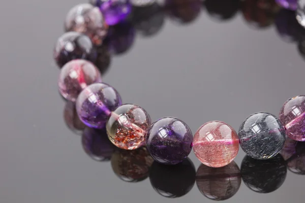 Colorful bracelet made of glass stones
