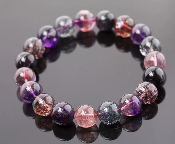 Colorful bracelet made of glass stones