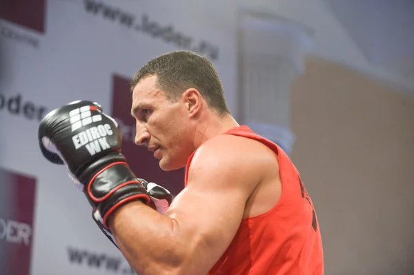 Ukrainian boxer Vitali Klitschko open training session before the fight with the Russian boxer Povetkin