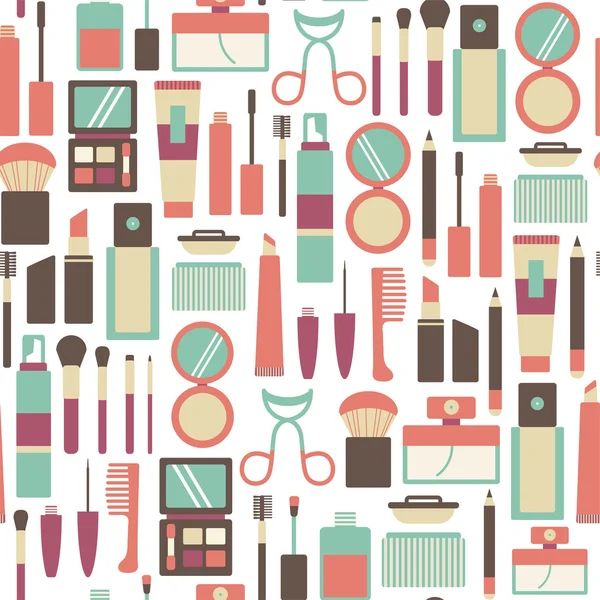 Seamless pattern with makeup icons