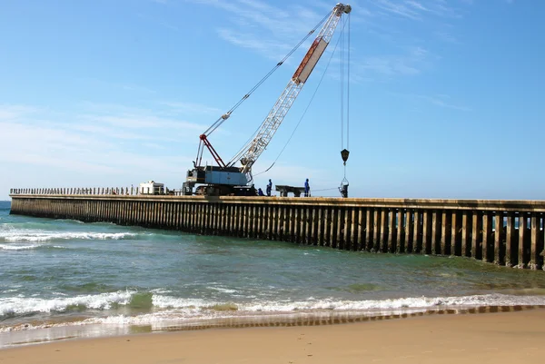 Constuction of New Concrete Pier on Beach