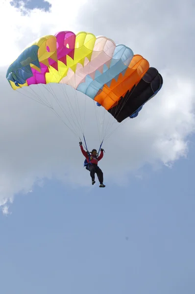 Parachutist on the air