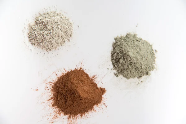 Three Different Clay Mud Powders