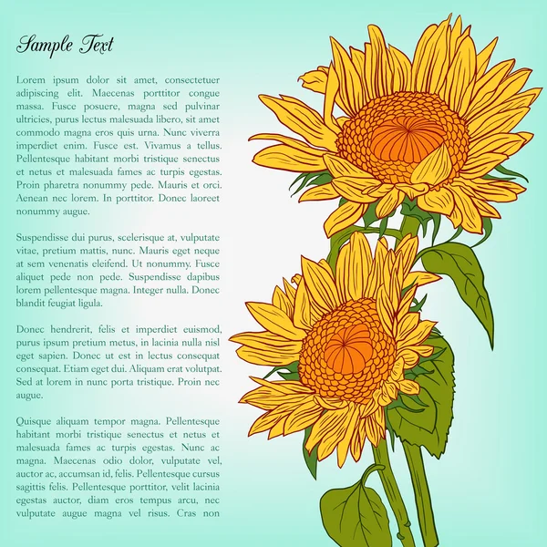 Floral card with sunflowers