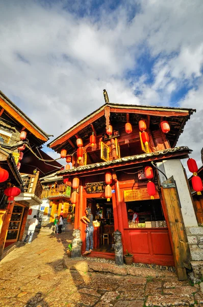 Lijiang China old town streets and buildings