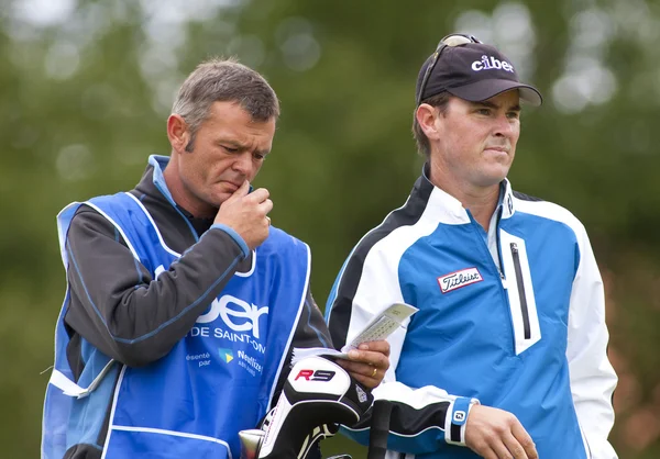 Matthew Zions (AUS) and caddy in action on the third day of the European Tour, 14th Open de Saint-Omer.