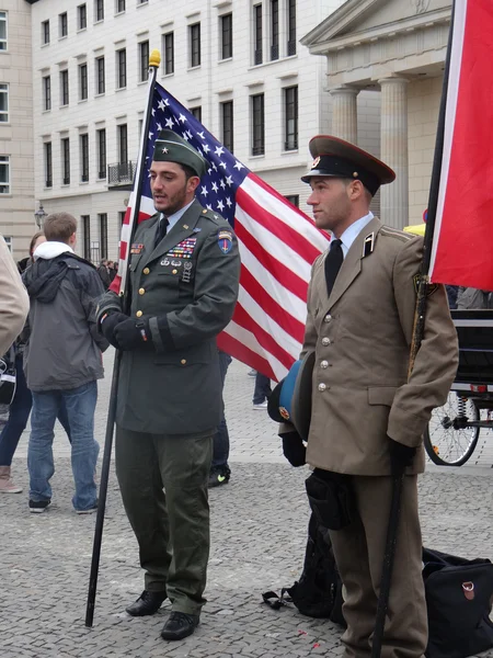 Men in the old military army uniform